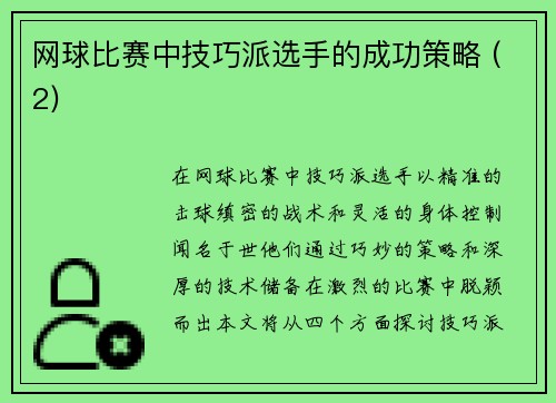 网球比赛中技巧派选手的成功策略 (2)